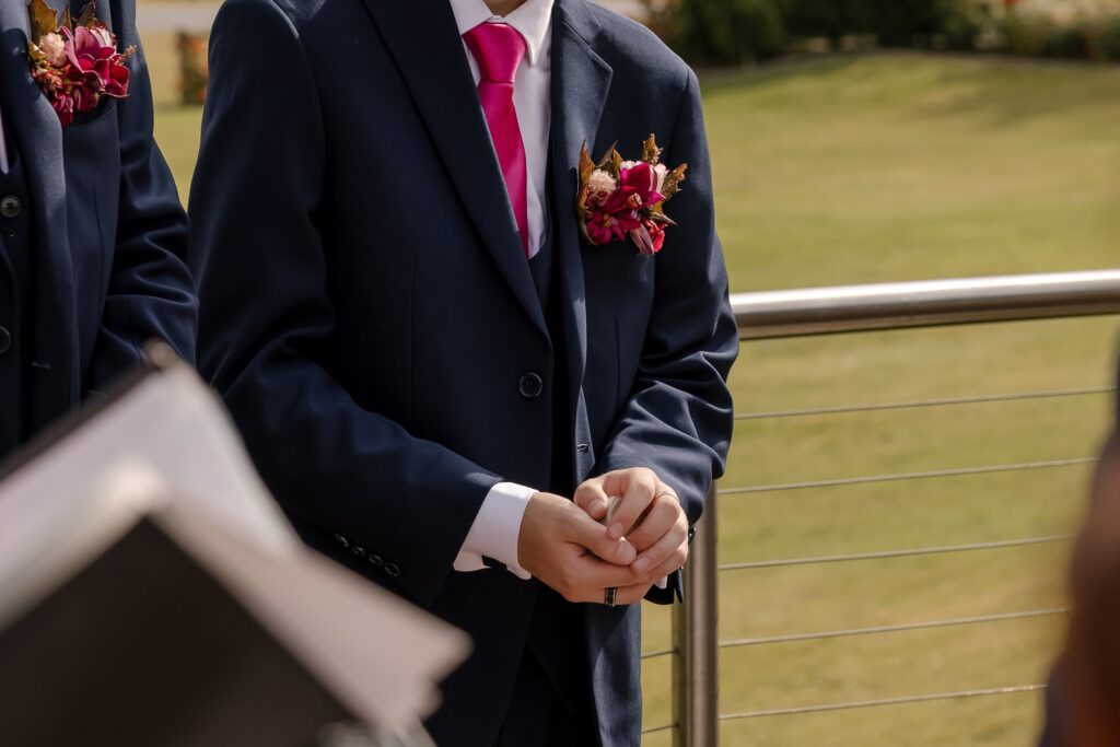 A ring warming ceremony for the family at a wedding.