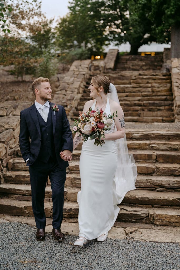 A couple getting married at Flowerdale Estate.